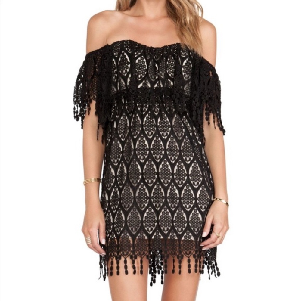 STONE COLD FOX Iowa Black Lace Dress Gothic Whimsigoth Bohemian Chic Medium - Picture 8 of 14
